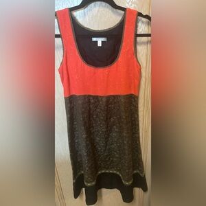 MOULINETTE SOEURS‎ Silk Dress Coral Green Black